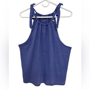 J. Crew Bow Tie Linen Halter Top Women’s Large Blue